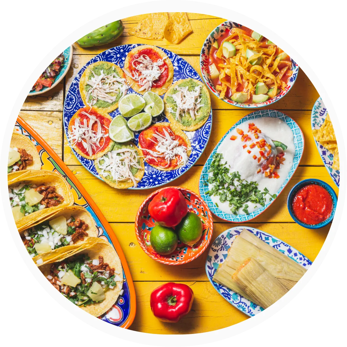 Delicious Mexican food platter.